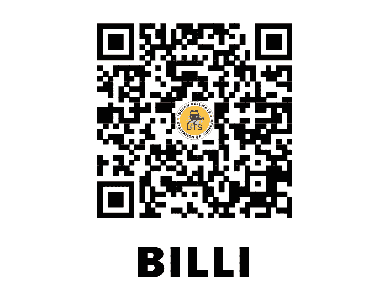 UTS QR Code for BILLI - BXLL (EC - UTTAR PRADESH)